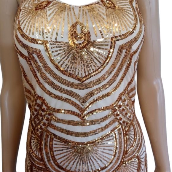 Great Gatsby Art Deco Sequined Dress - Picture 4 of 12